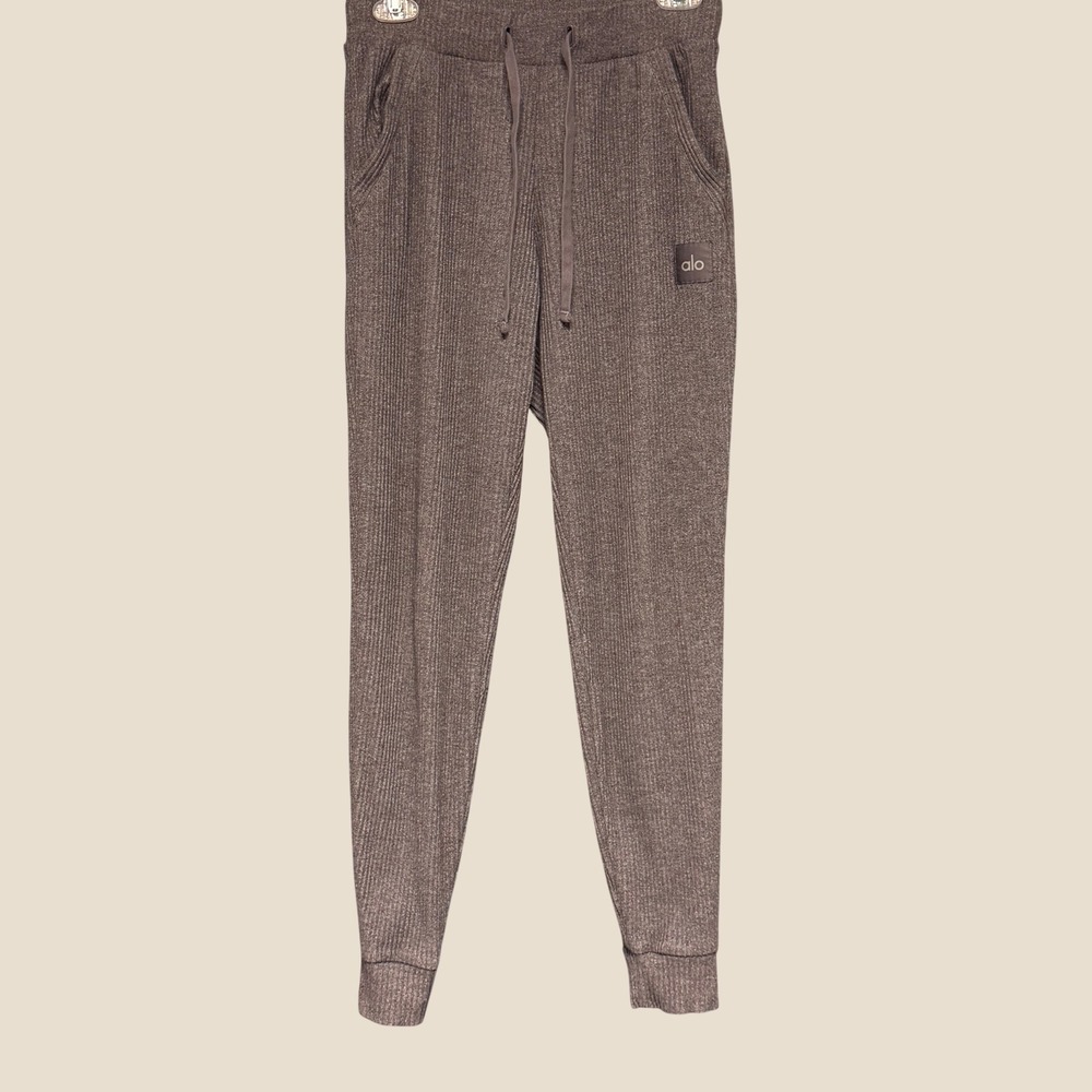 Alo Yoga Muse Sweatpants XS Athletic Heather Grey Oversized/Relaxed Fit Ribbed